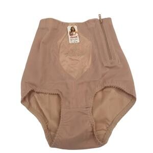 Spade high Waisted Shapewear Zip Small Nude Glamour 1950 Girdle Sissy Panel